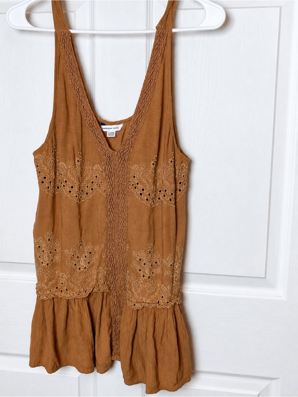 American Eagle Outfitters Rust Brown Eyelet Tank Tunic